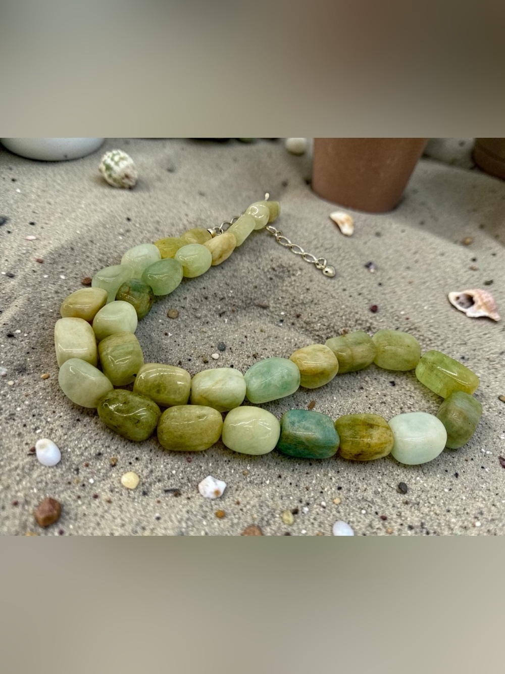 Jay King DTR Aquamarine Nugget Necklace Sterling 18-20” Blue Green Chunky Stones - Picture 14 of 17